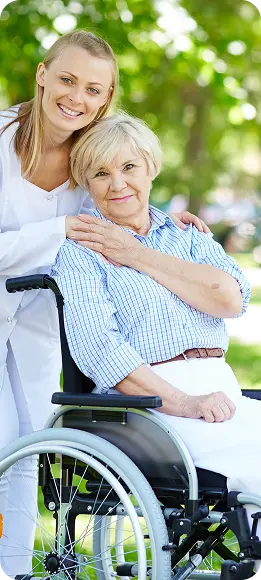 Caregiver with elderly woman